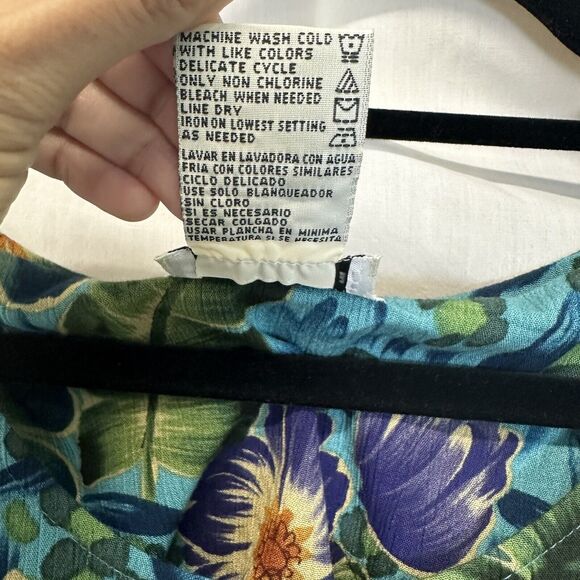 White Stag Women's Size M Green Tropical Round Neck Sleeveless Shift Dress Vtg. - Picture 5 of 6